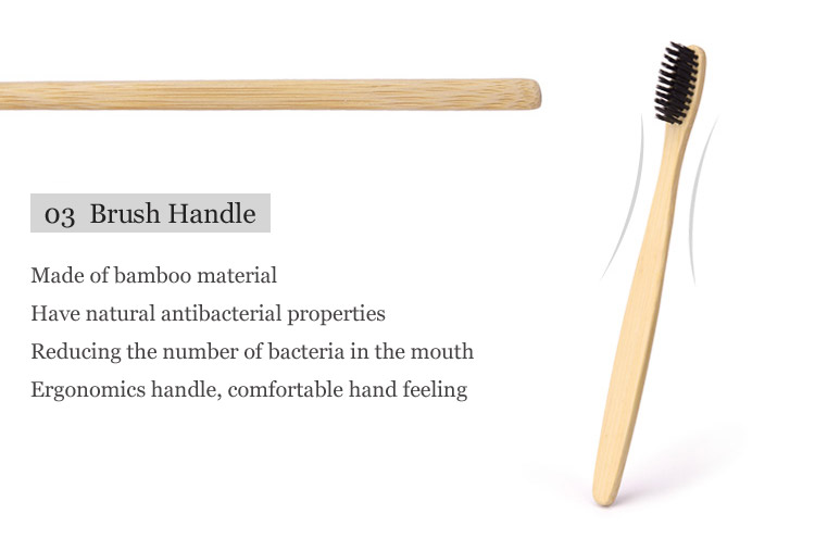 4pcs Eco-friendly Bamboo Charcoal Soft Fine Bristles Bamboo Handle Manual Toothbrushs for Adult